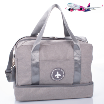 Cestovná taška Wizzair veľkosť na palubnej taške 40 x 30 x 20 cm sivá