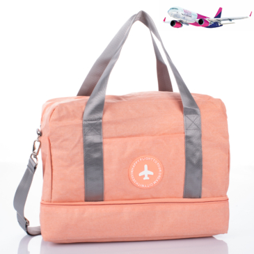 Cestovná taška/batoh Wizzair vo veľkosti palubnej tašky 40 x 30 x 20 cm v lososovej farbe