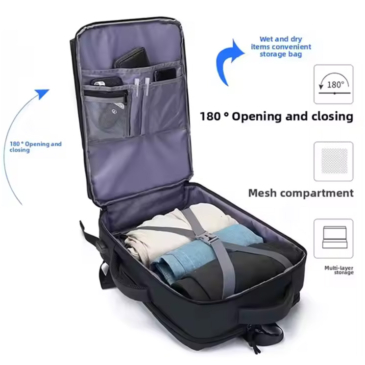 Vodotesný multifunkčný priestranný cestovný batoh s konektorom USB WizzAir s rozmermi 40x30x20 cm 