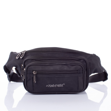 Veľká taška na opasok AdventureR s 5 vreckami v čiernej farbe 
