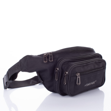 Veľká taška na opasok AdventureR s 5 vreckami v čiernej farbe 