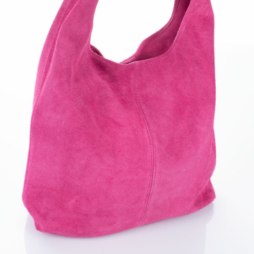 Dámska kabelka z pravej semišovej kože vo farbe Fuchsia
