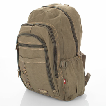 Outdoorový plátenný batoh v khaki zelenej farbe