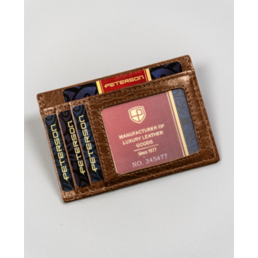 Peterson Elegantné puzdro na karty z pravej kože s ochranou RFID