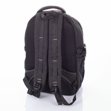 Outdoorový ultra silný plátenný batoh v čiernej farbe