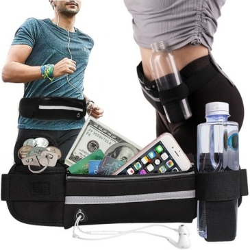 Multifunkčný čierny bežecký opasok