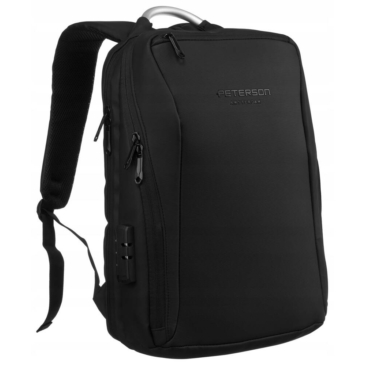 Priestranný batoh na notebook so zipsom, portom USB a USB typu C - Peterson