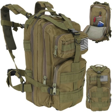 Vojenský turistický batoh v khaki farbe 30L