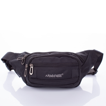 Taška na opasok AdventureR s 3 vreckami v čiernej farbe 