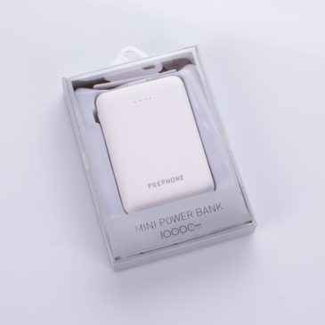 Mini powerbanka so zástrčkou 10000 mAh biela