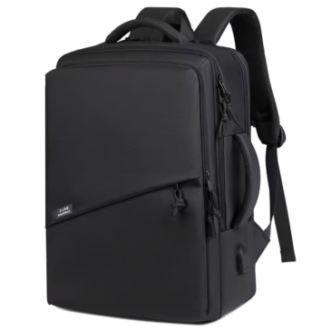 Vodotesný multifunkčný priestranný cestovný batoh s konektorom USB WizzAir s rozmermi 40x30x20 cm v čiernej farbe