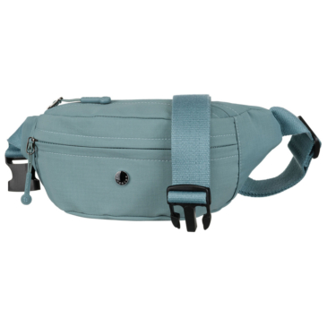 Priestranná dámska taška Fanny Pack vo farmerskej modrej farbe