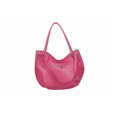 Talianska dámska taška cez rameno z pravej kože vo farbe fuchsia