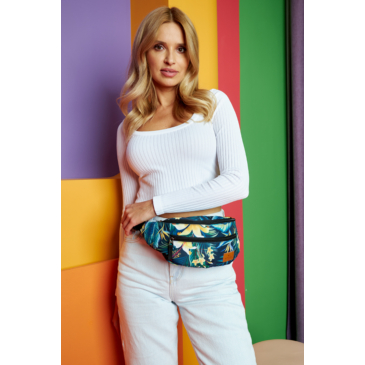Priestranná dámska taška Fanny Pack s módnym vzorom