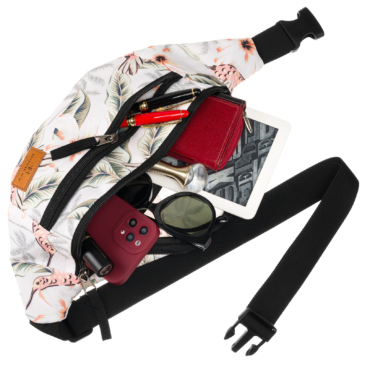 Priestranná dámska taška Fanny Pack s módnym vzorom