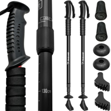 2 polstrované čierne palice - nordic walking