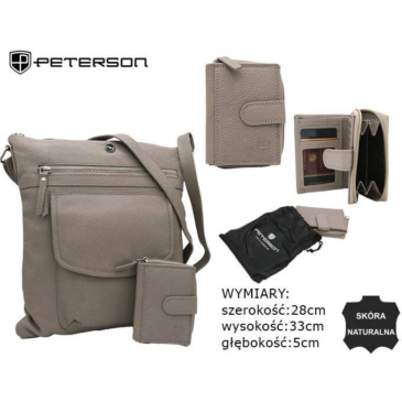 Taška Peterson + peňaženka PTN D72-DS Dark Beige