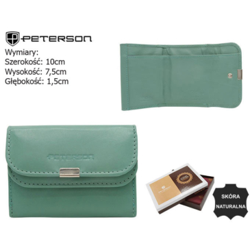 PETERSON PTN RD-GC02-MCL L.Modrá kožená peňaženka RFID