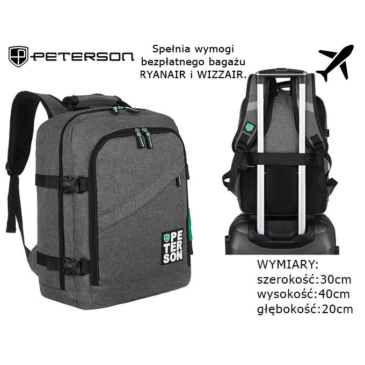 Batoh Peterson PTN PLG-02-T sivá+zelená