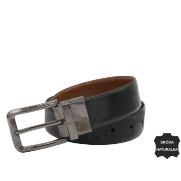 Pánsky kožený opasok NL-RB35-MET Black+brown