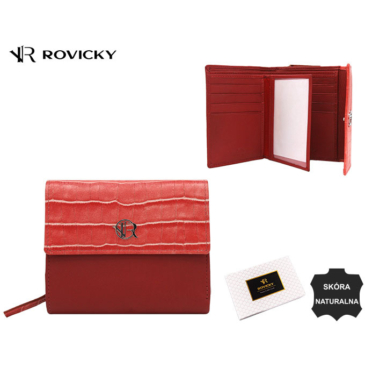 Dámska kožená peňaženka RV-786-SLA Red croco