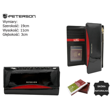 Dámska kožená peňaženka PTN BC-415 Black+red