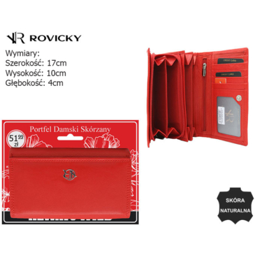 Dámska kožená peňaženka R-D1520-NCD-BL červená