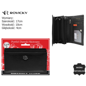 Dámska kožená peňaženka R-D1520-NCD-BL čierna