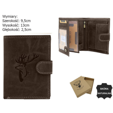 Peňaženka z prírodnej nubukovej kože N4L-CHM-DEER Brown