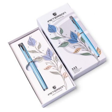 Peterson PTN 222-GB L.Blue-Silver guľôčkové pero v krabici