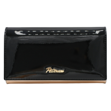 Dámska kožená peňaženka PTN 1N-411 Black+R.Gold