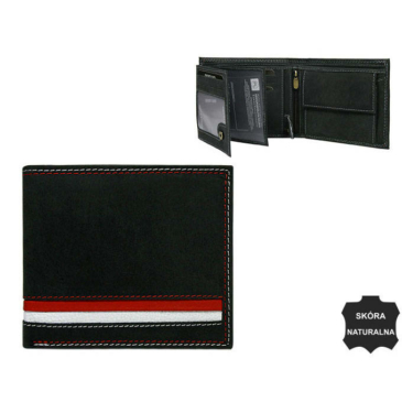 Kožená peňaženka N992-MHD-L Black-Red-White