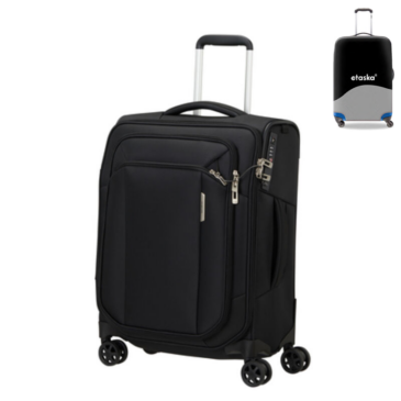 Samsonite Respark Spinner kufor 55 cm čierny 5 rokov globálnej záruky s bezplatným obalom na kufor