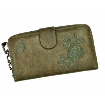 Peňaženka Eslee Camel Leatherette + Genuine Leather