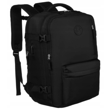 Peterson Multifunkčný priestranný cestovný batoh WizzAir s rozmermi 40x30x20 cm, s konektorom USB, čierny