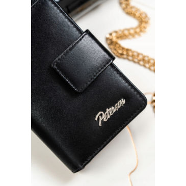 Peňaženka z pravej kože + puzdro na kľúče Darčeková sada v čiernej farbe
