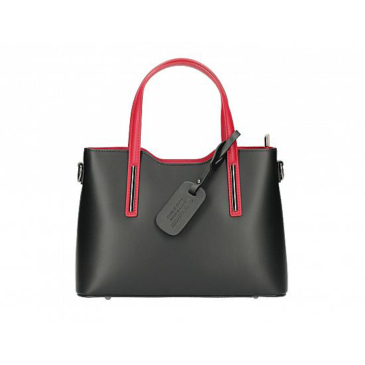 Dámska kabelka z pravej kože M9018 Black+Red