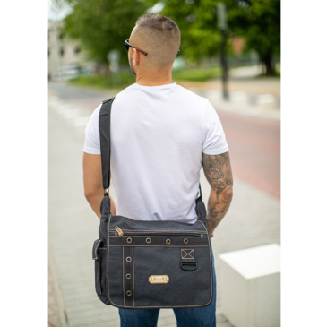 Plátenná bočná taška v čiernej farbe 60521-black