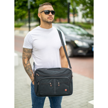 Pánska taška cez rameno AdventureR Black AT501-black