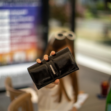 Fairy Crystal dámska peňaženka z pravej lakovanej kože NP 789 Black s ochranou RFID