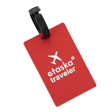 visačka na batožinu etaska traveler v červenej farbe