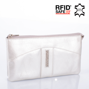 Fairy Crystal stone dámska peňaženka z pravej kože NP 130 Silver s ochranou RFID