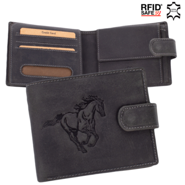 Giulio Rider peňaženka kožená čierna s RFID