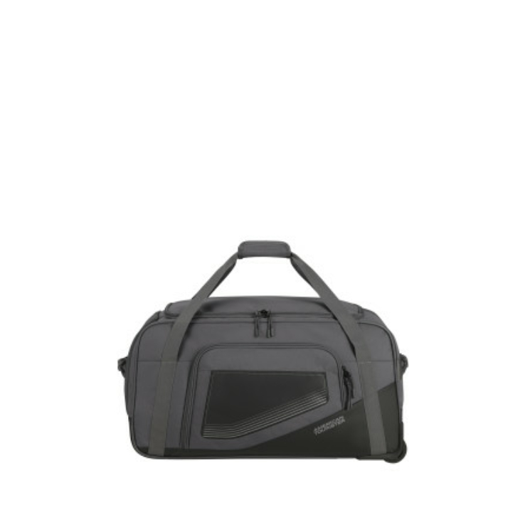 American Tourister CITY RACER DUFFLE/WH M BLACK Športová taška na kolieskach/taška cez rameno