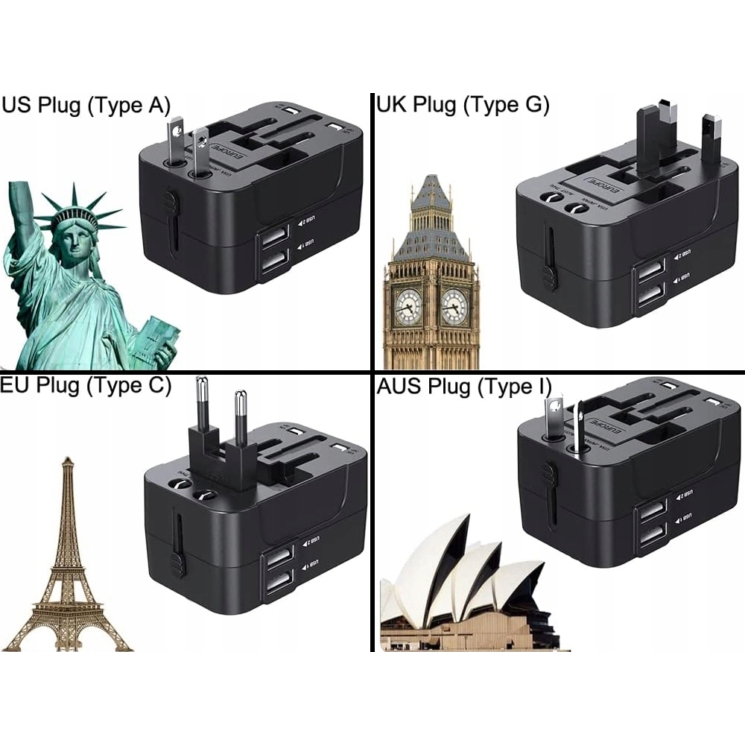 Svetový adaptér prémiovej kvality s nabíjačkou USB*
