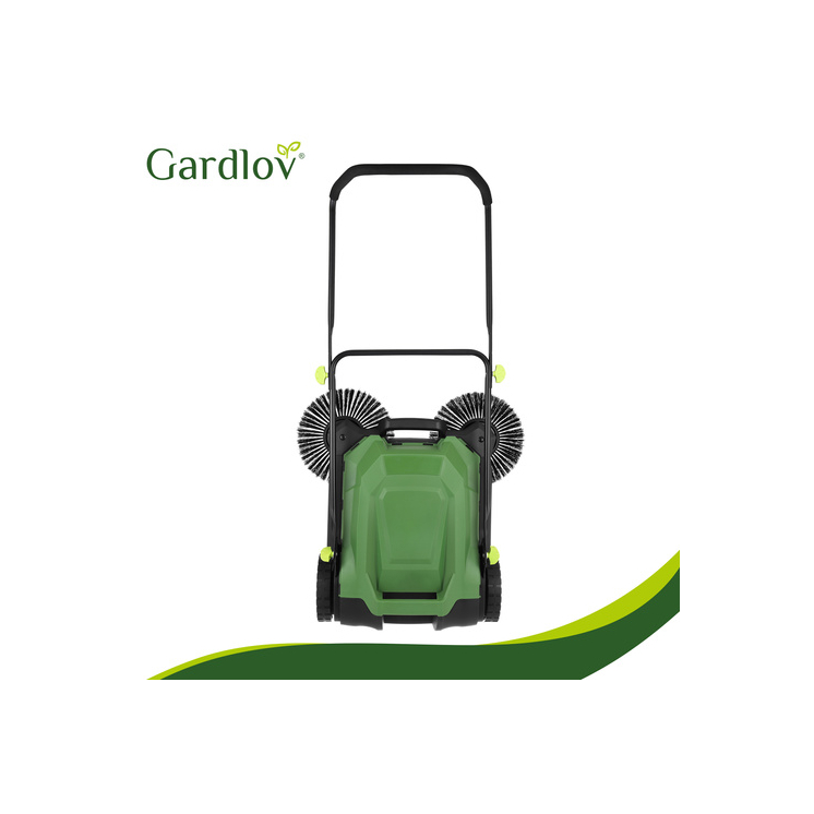 Ručná lístková metla na chodníky, terasy a dlažbu, s 3 kefami, 68 cm