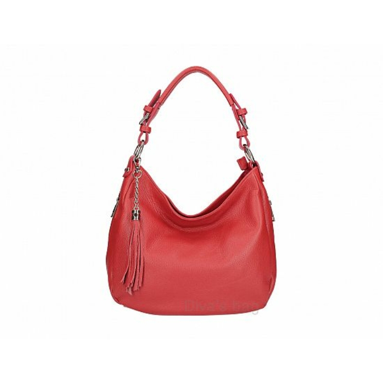 Dámska kabelka z pravej kože v červenej farbe S7164 Red