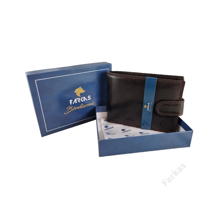 FARKAS RFID prémiová kožená peňaženka s odnímateľným držiteľom kariet v dekoratívnej krabičke