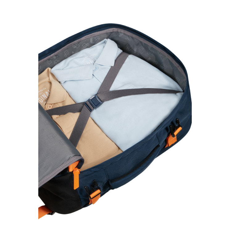 American Tourister 3 funkčný M kabínový batoh Dark Navy/ Radiant Orange
