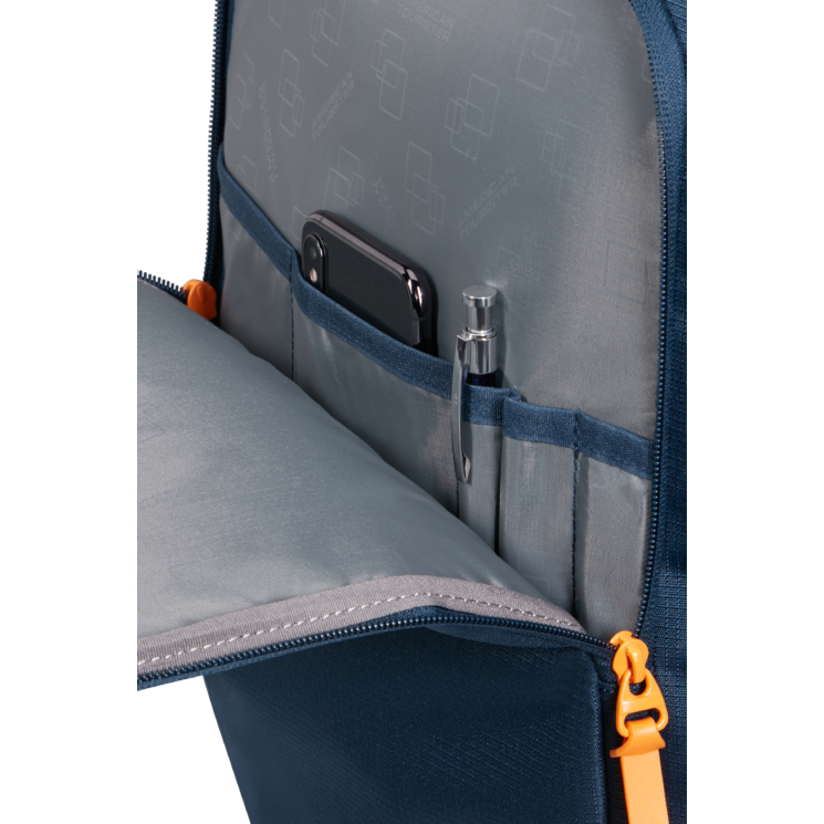 American Tourister 3 funkčný M kabínový batoh Dark Navy/ Radiant Orange